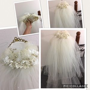 Beautiful Custom made wedding veil color Ivory